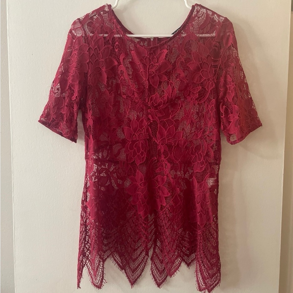 Tart lace zip up blouse